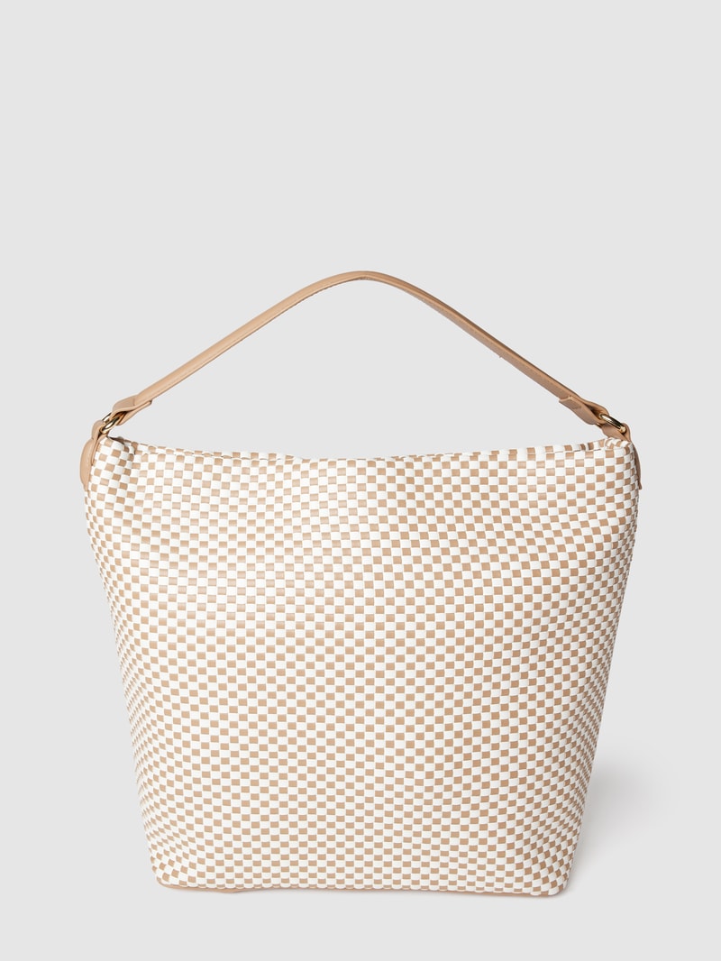 Shopper mit Label-Applikation in camel