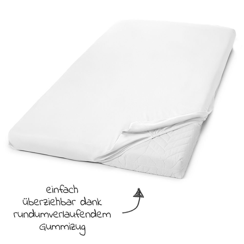Hauck Baby-Reisebett Dream'n Play Plus - Navy, Baby Kinder Reisebett mit Matratze, 2 Spannbettlaken & Insektenschutz