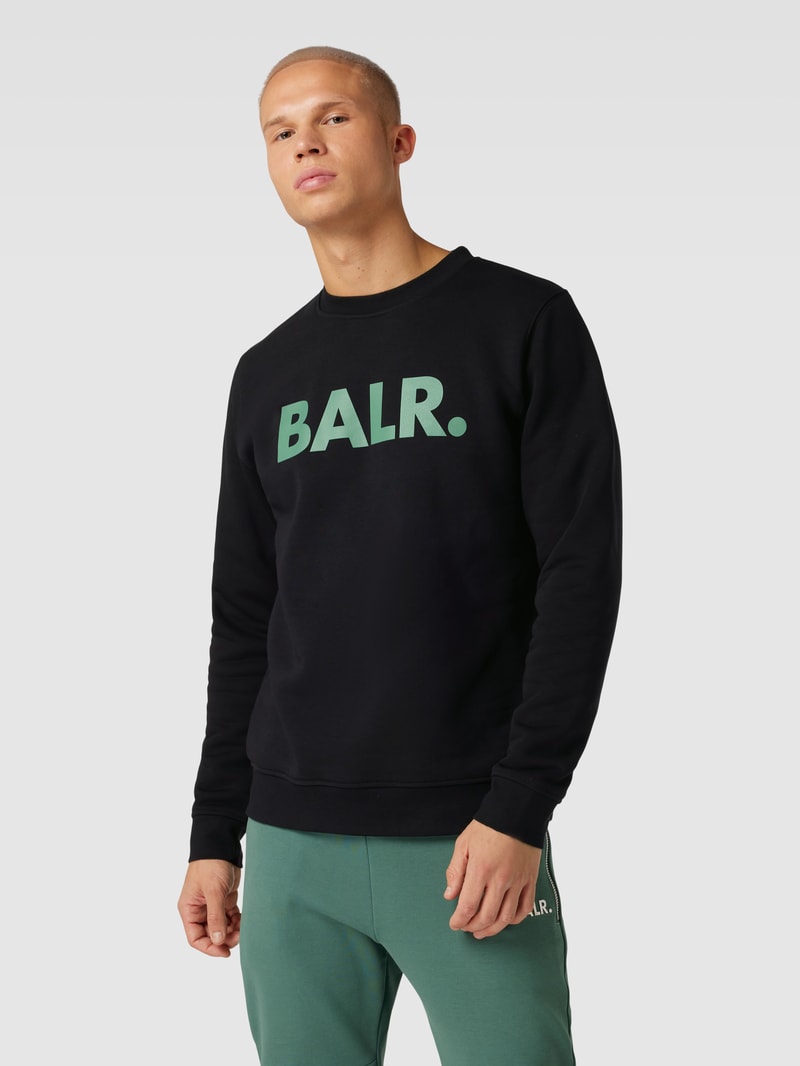 Sweatshirt mit Label-Print in schwarz