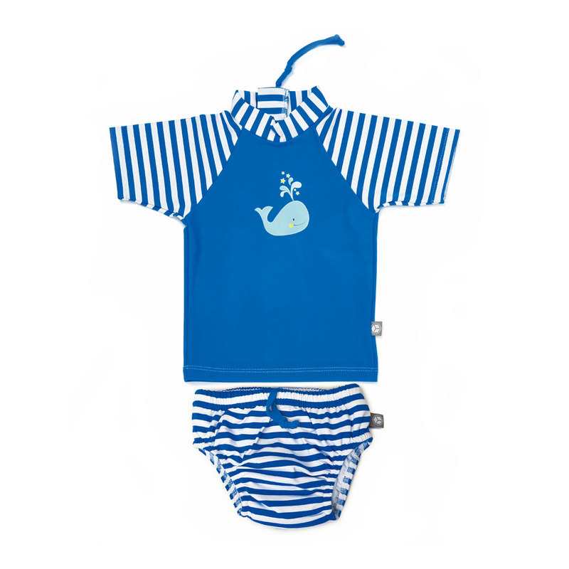 T-shirt anti-UV rayé bleu 6 mois