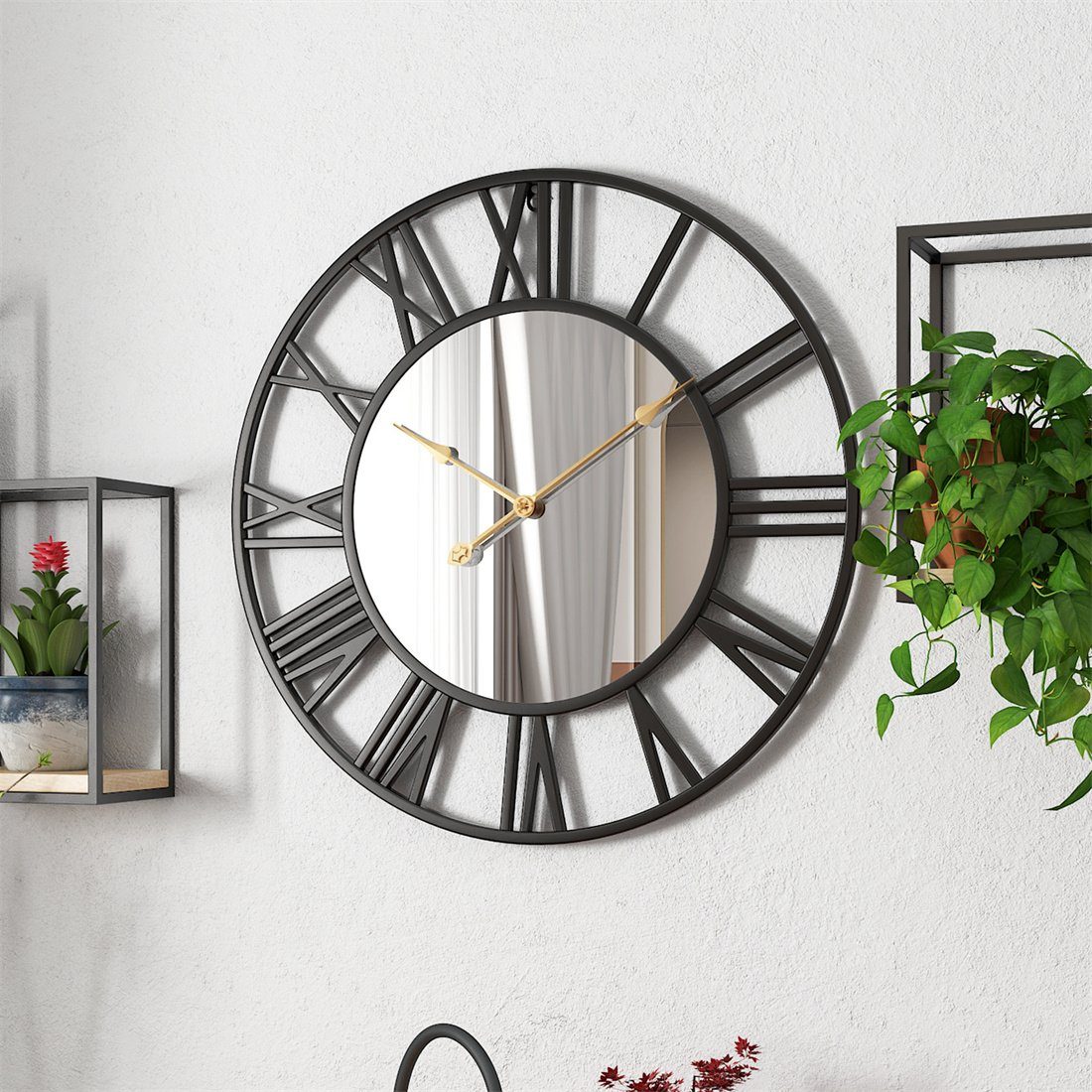 DÖRÖY Wanduhr 40cm Moderne Wanduhr aus Metall, kreative stille Uhr, Vintage-Wanduhr