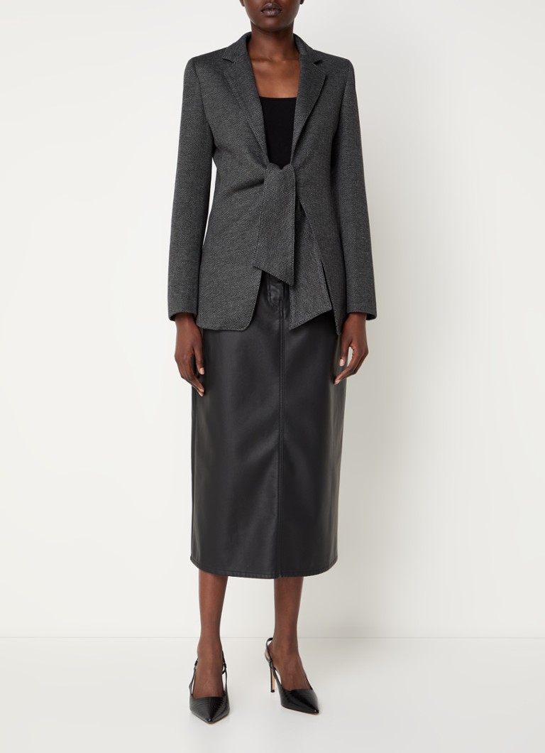 Fusta midi din imitatie piele MaxMara Canga