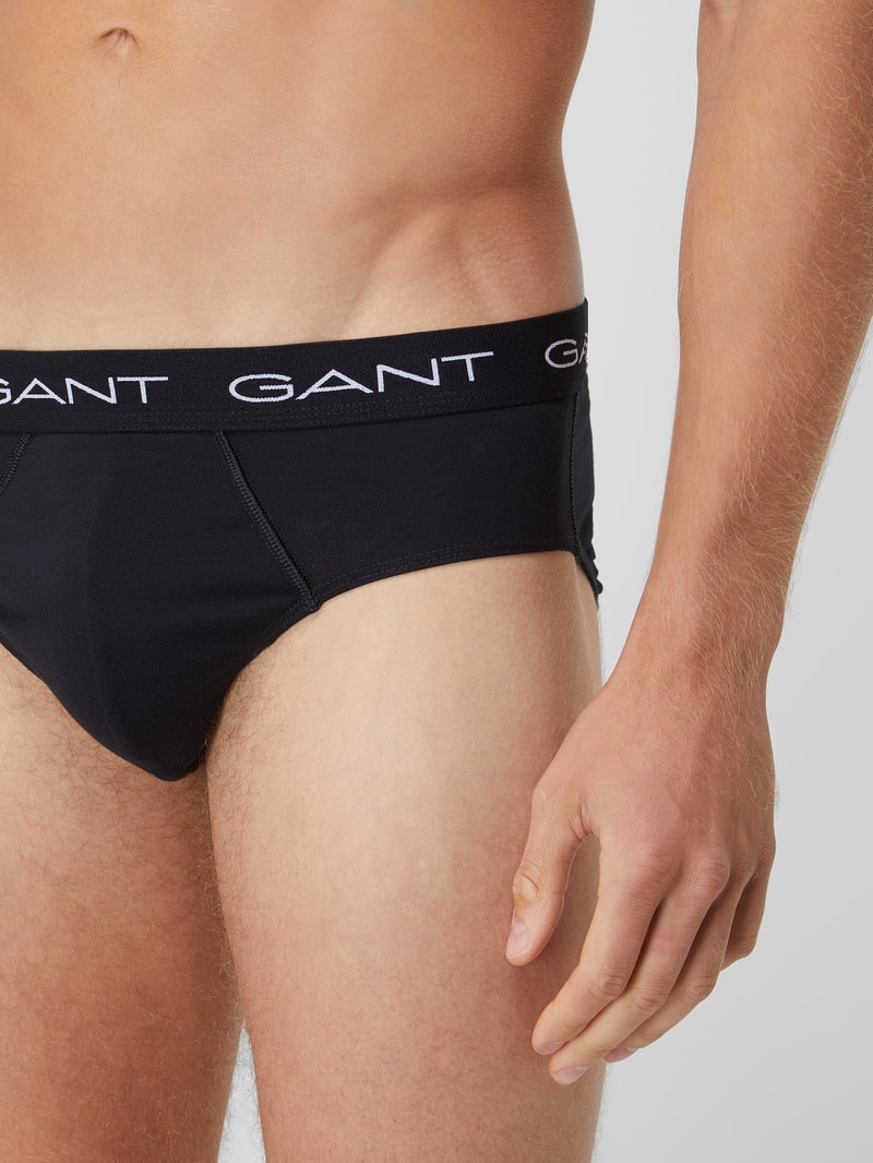 Slip im 3er-Pack in mittelgrau meliert