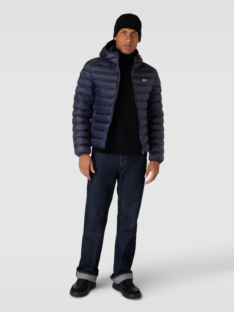Steppjacke mit Kapuze in dunkelblau