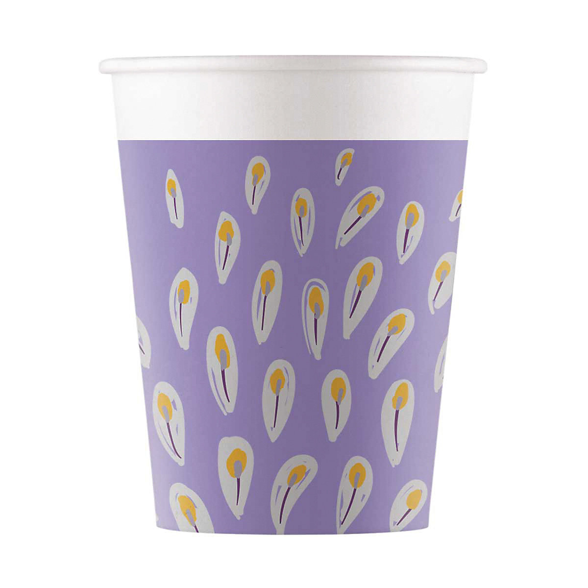 Papp-Partybecher/Trinkbecher Pfau Metallic, 200 ml, 8 Stück