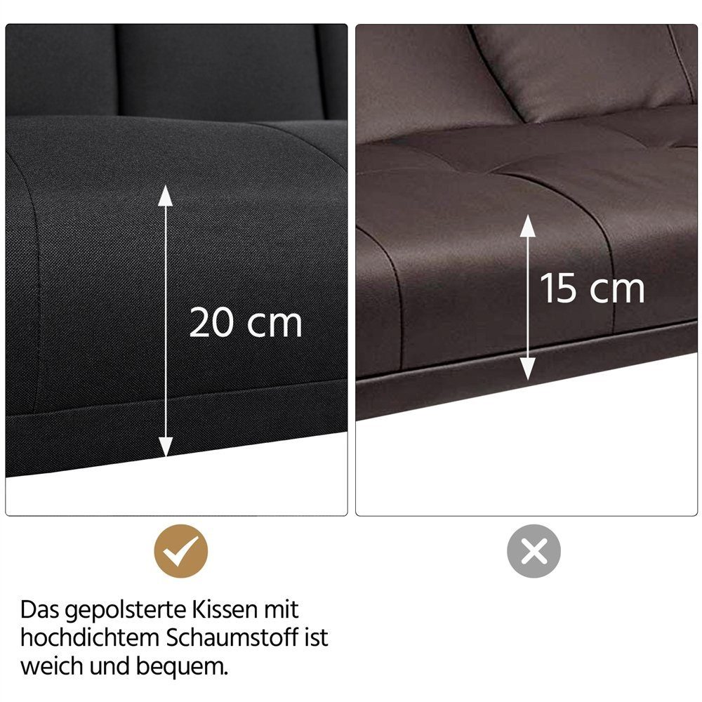 Yaheetech Schlafsofa Klappbares Couch Sofa mit Schlaffunktion Bettsofa, Liegefläche von 167 × 94 cm fürs Wohnzimmer/Schlafzimmer/Gästezimmer