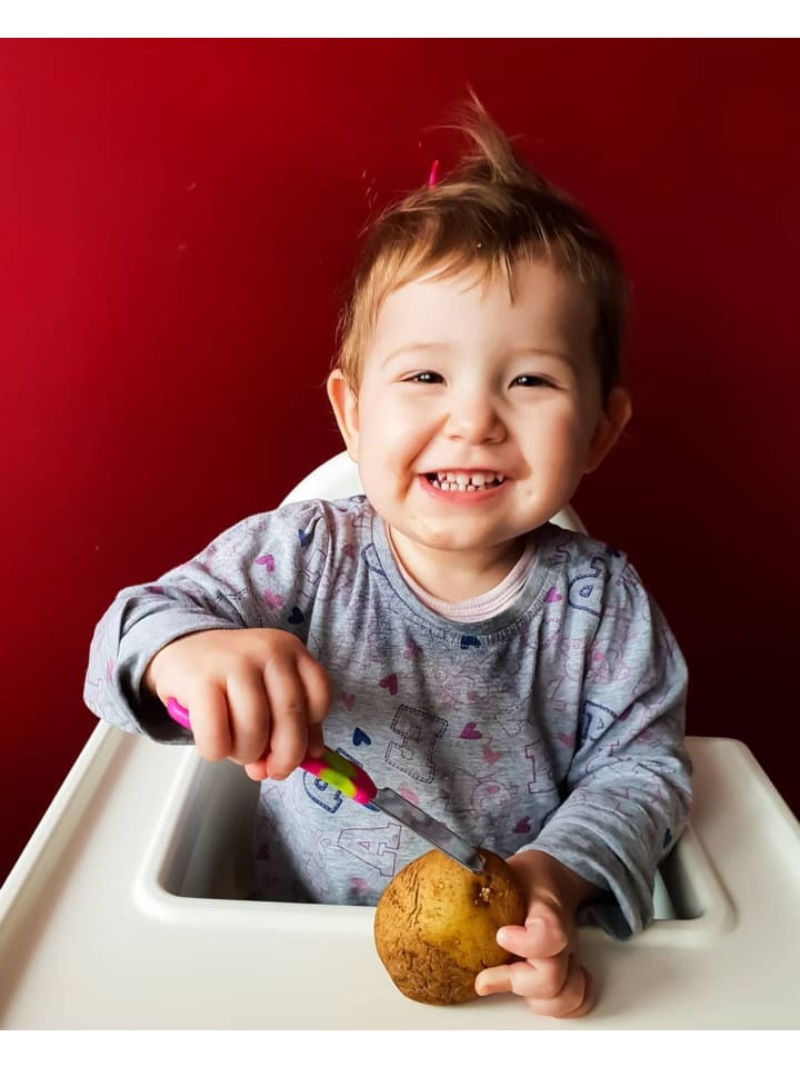 Vital Baby Kinder Besteckset 3-teilig - Messer, Gabel und Löffel Edelstahl gelb/grün günstig kaufen onesize