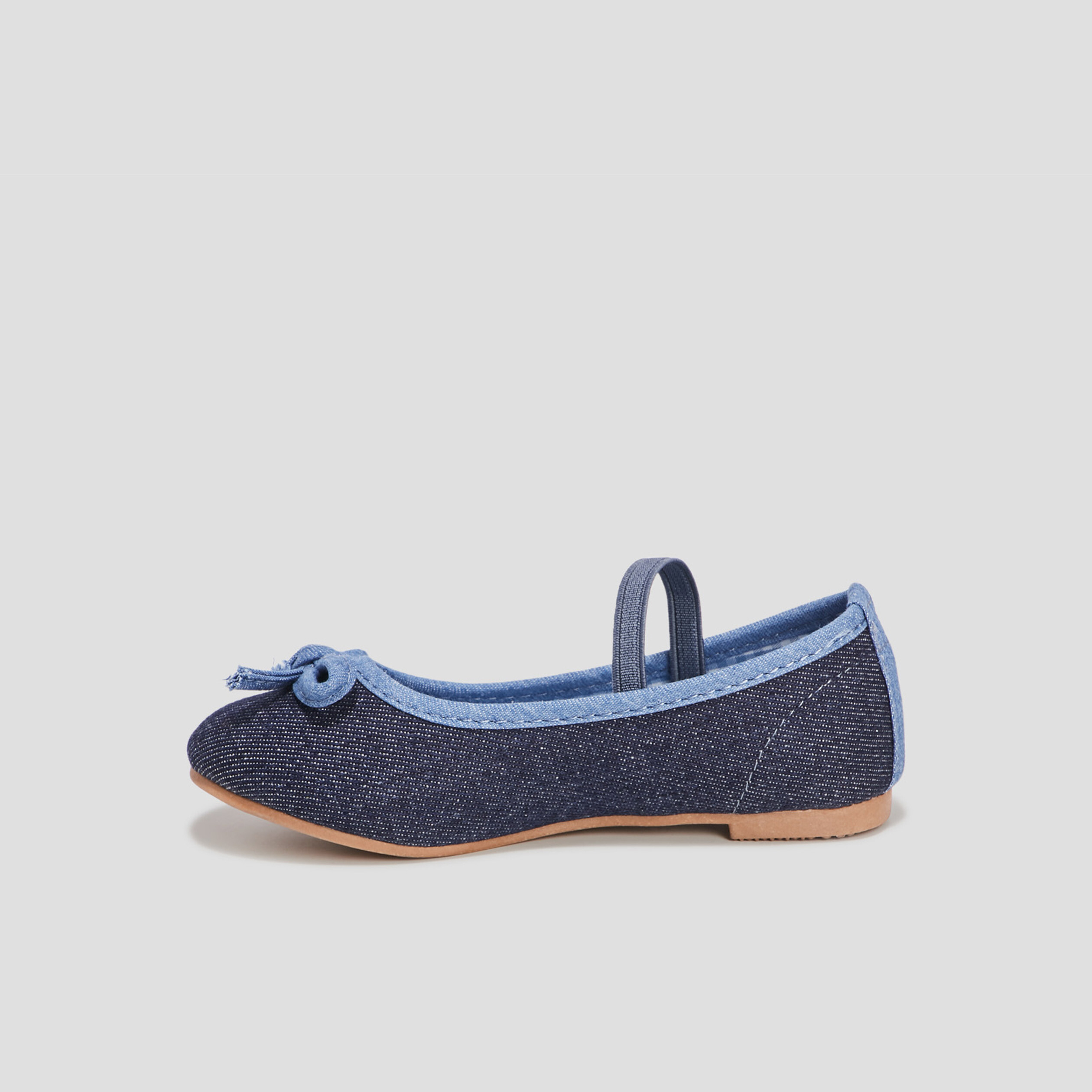 Ballerines avec noeuds denim baby bleu fille | La Halle