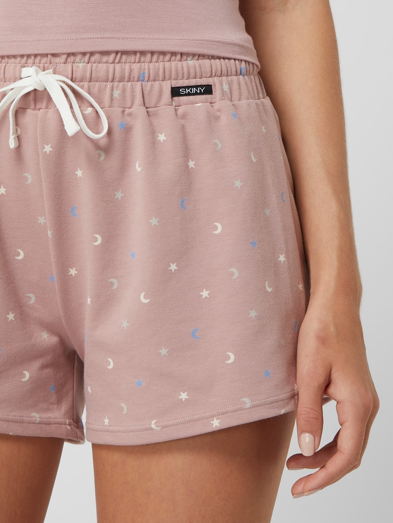 Pyjama-Hose mit Stern-Prints Modell 'Night In' in rosé
