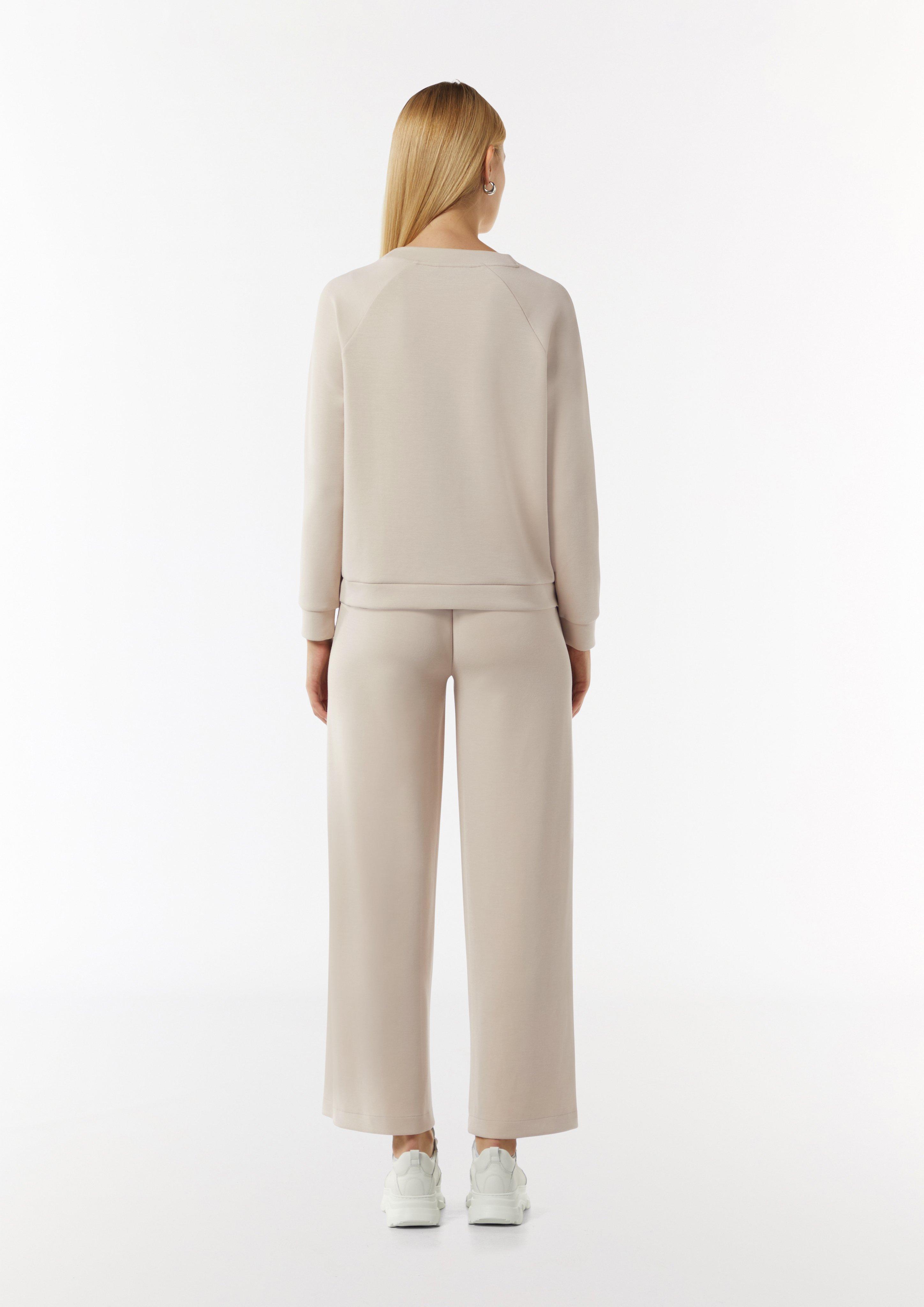 Sweatshirt aus Jersey mit Ziersteinen - helles beige