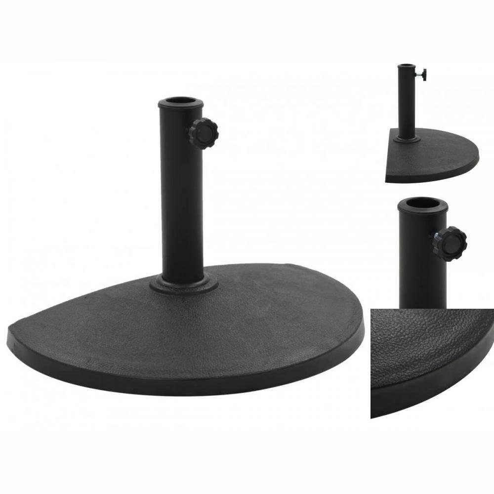 vidaXL Schirmhalter Sonnenschirmfuß Halbrund 9 kg Schwarz Polyharz