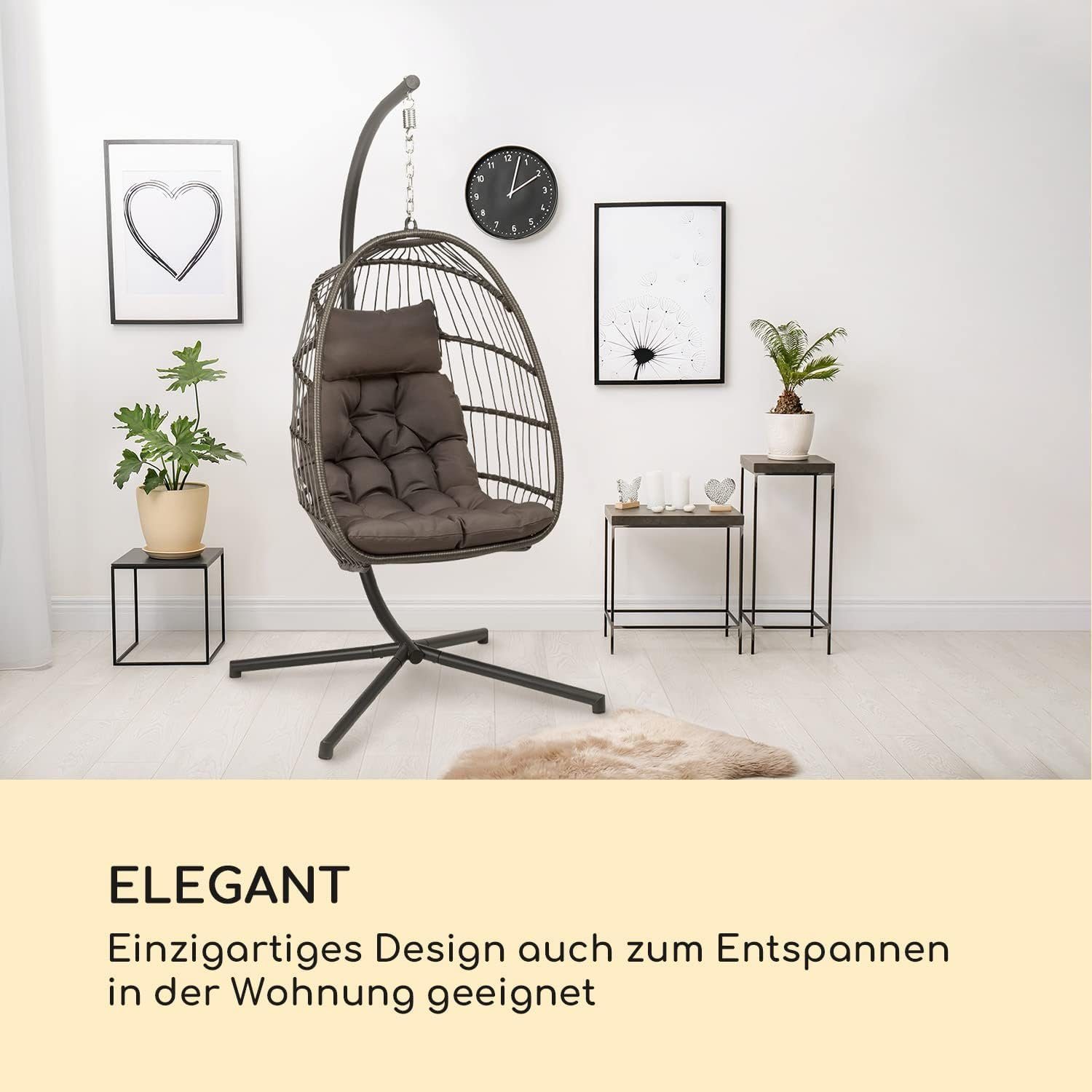 DOTMALL Gartenstuhl ProGarden Relax-Hängesessel mit Gestell dunkelgrün
