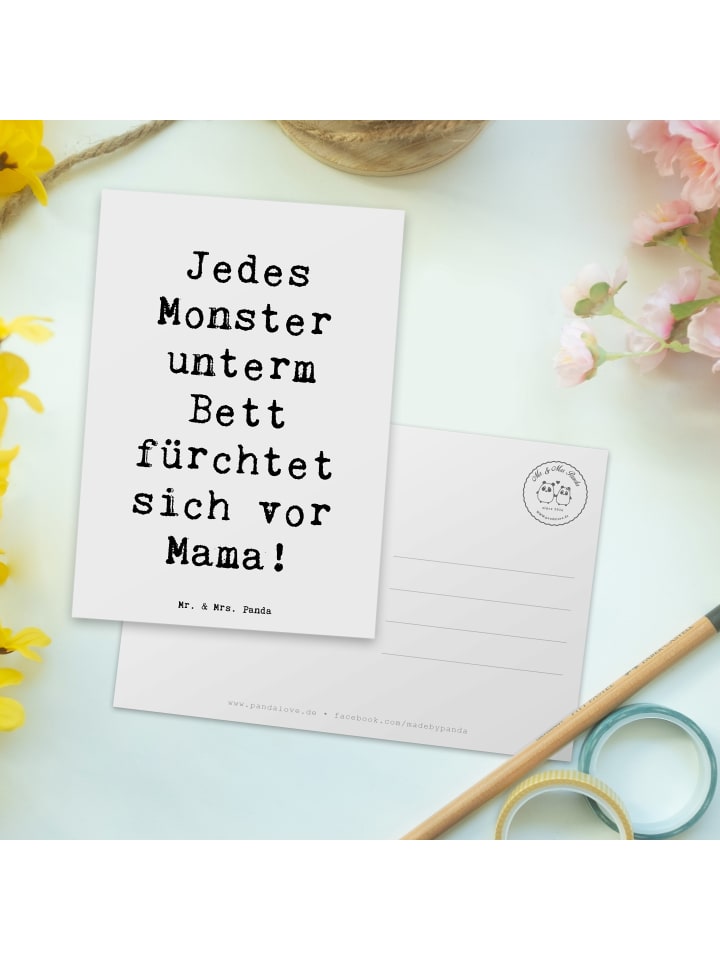 Mr. & Mrs. Panda Postkarte Mama Mut mit Spruch in Weiß günstig kaufen onesize