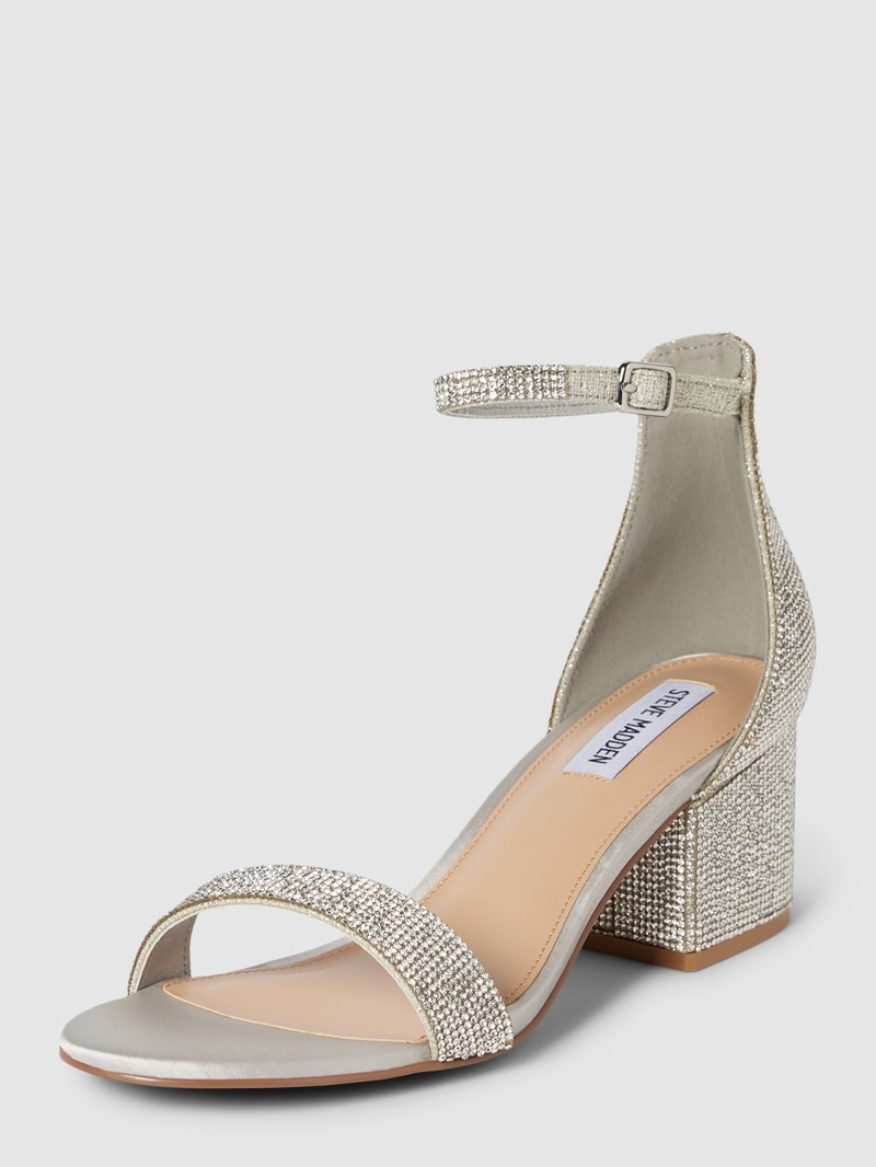 Sandalette mit Strasssteinbesatz Modell 'IRENE' in silber