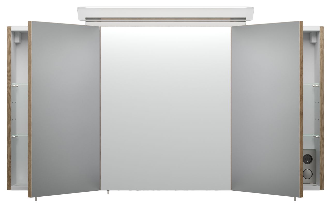 Posseik Badmöbel-Set Teramo 100 cm (4-teilig) eiche hell seidenglanz EEK: F