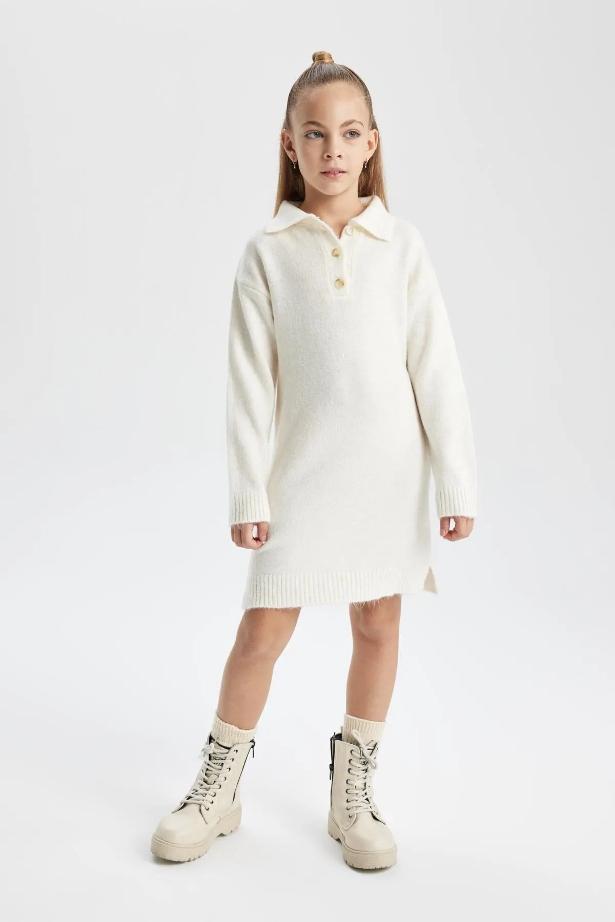 DeFacto  Langarm-Strickkleid mit Rollkragen für Mädchen