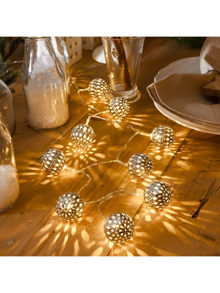 MARELIDA LED Deko Lichterkette 8 Kugeln L: 70cm in silber günstig kaufen onesize