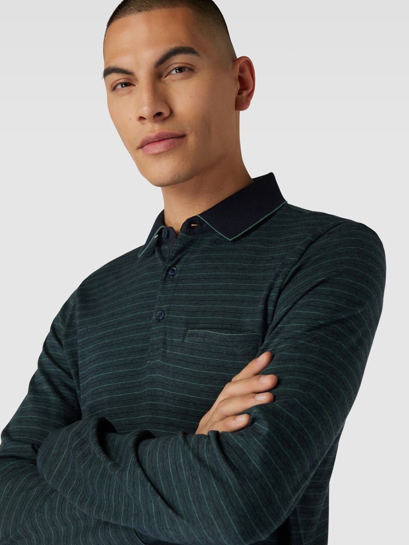 Poloshirt mit Streifenmuster in khaki