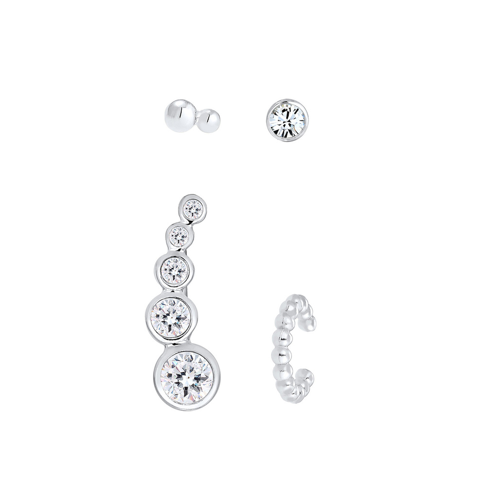 Elli Elli Boucles d'Oreilles Earcuff Ear Climber avec des Cristaux Boucles d'Oreilles  Boucles d'oreilles