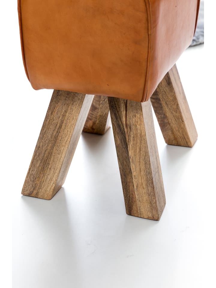 KADIMA DESIGN Retro Sitzhocker, Holzbeine, belastbar bis 120 kg, Landhaus-Optik günstig kaufen onesize
