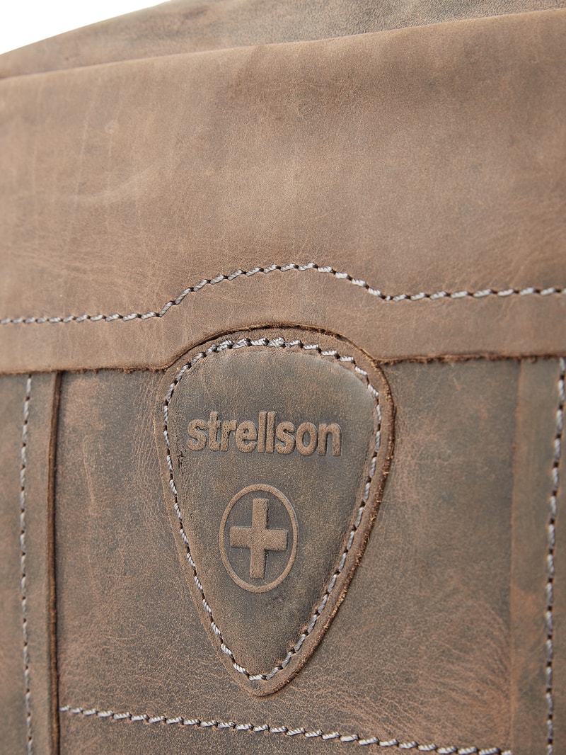 Schultertasche aus Leder in dunkelbraun