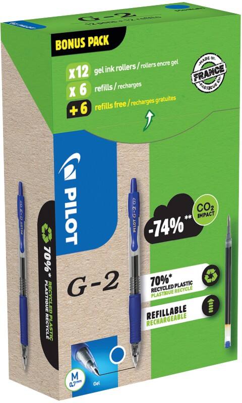 Pilot Gelschreiber 0,32 mm 12 Stifte und 12 Nachfüllungen M Packung mit 24 Stück