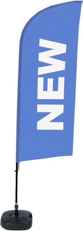 SHOWDOWN Strandflagge New Windform Blau 330 x 89 cm Einzel Aluminium