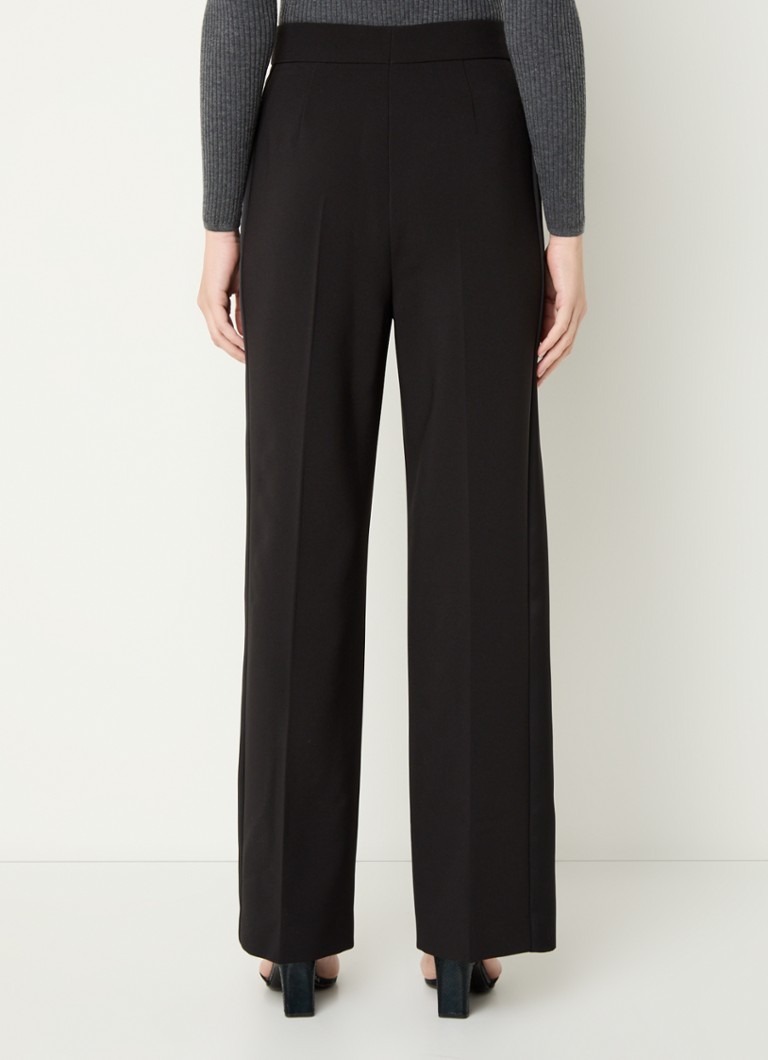 Sandro high-waist loose-fit trousers with satin details