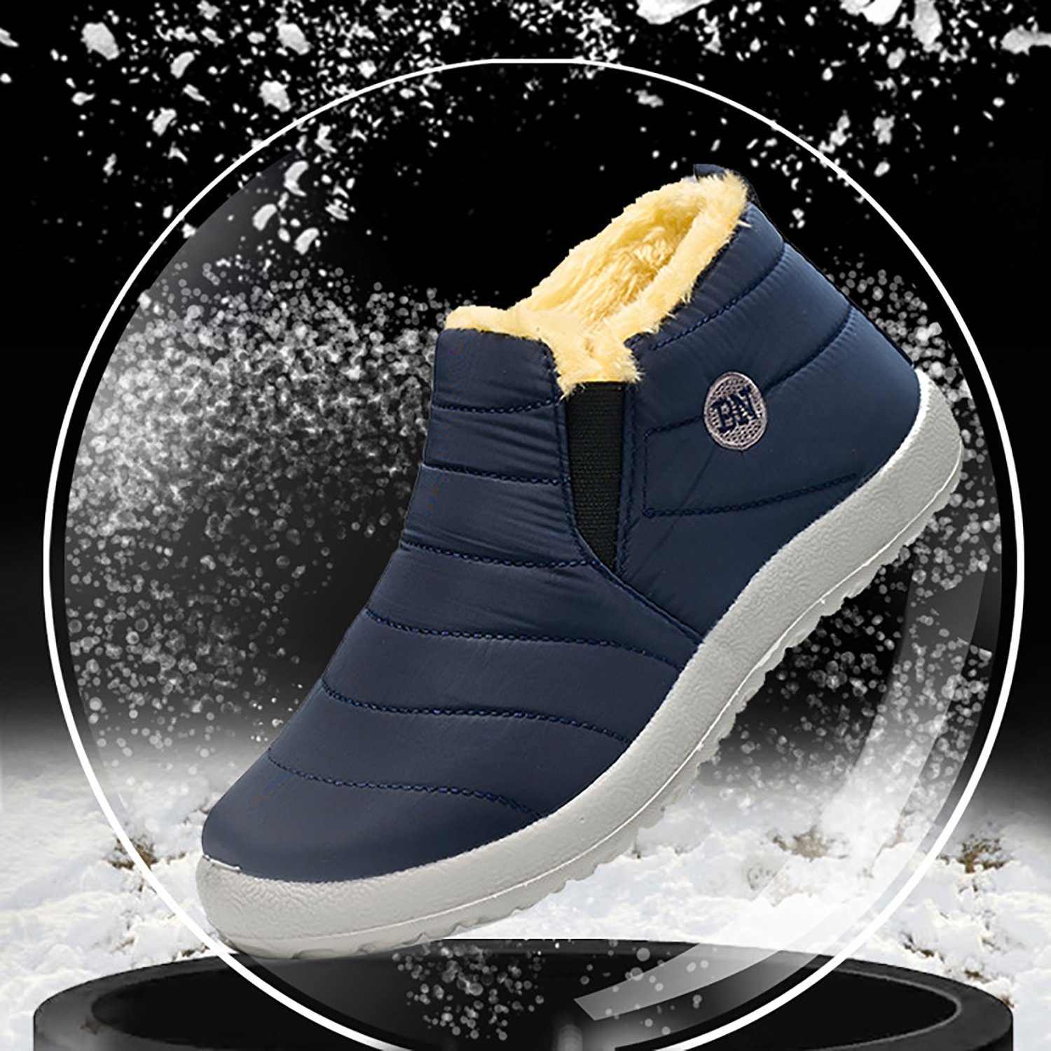 Daisred Herren Damen Winterstiefel Wasserdicht mit warmem Futter Stiefelette