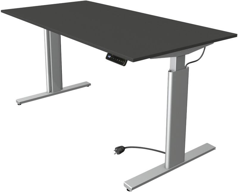Kerkmann Move 3 Rechteckig Elektrisch Höhenverstellbar Sitz-Stehschreibtisch Anthrazit, Silber 1.600 x 800 x 1.200 mm