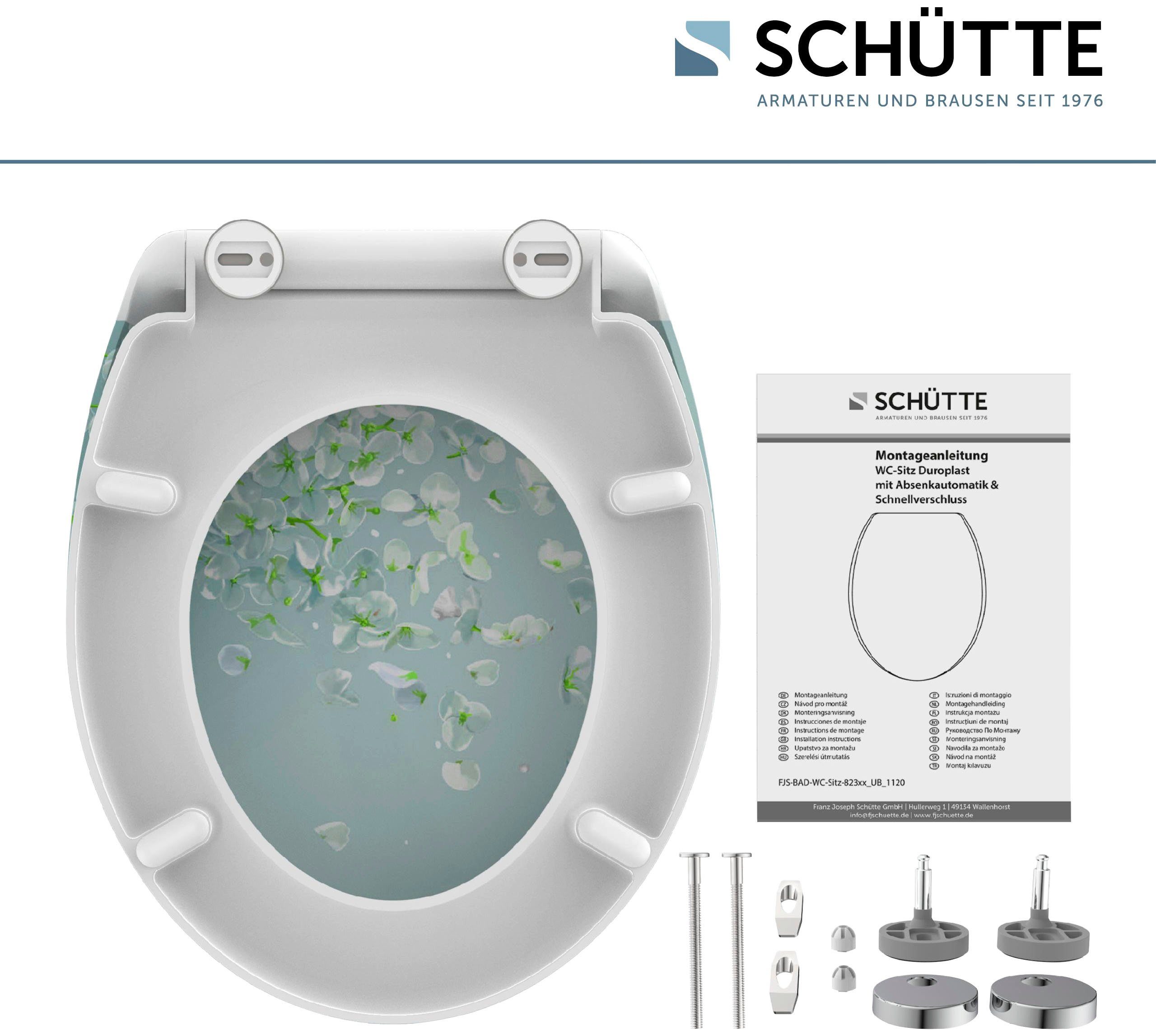 Schütte WC-Sitz FLOWER IN THE WIND, bruchsicher und kratzfest, Absenkautomatik, Standardmaß