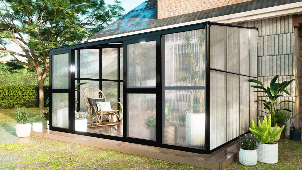 HC Home & Living Wintergarten mit Schiebtüren ,Terrassendach Veranda, ca. 320 x 392 x 250 cm