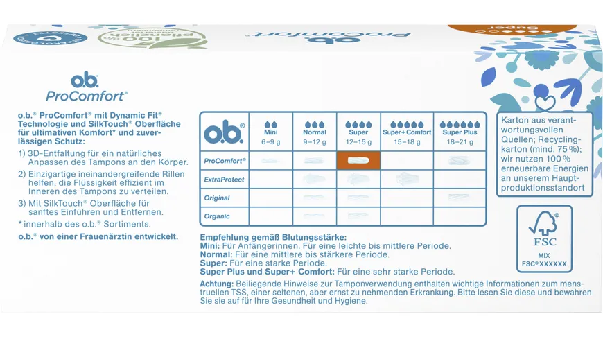 O.B. Tampons ProComfort Super