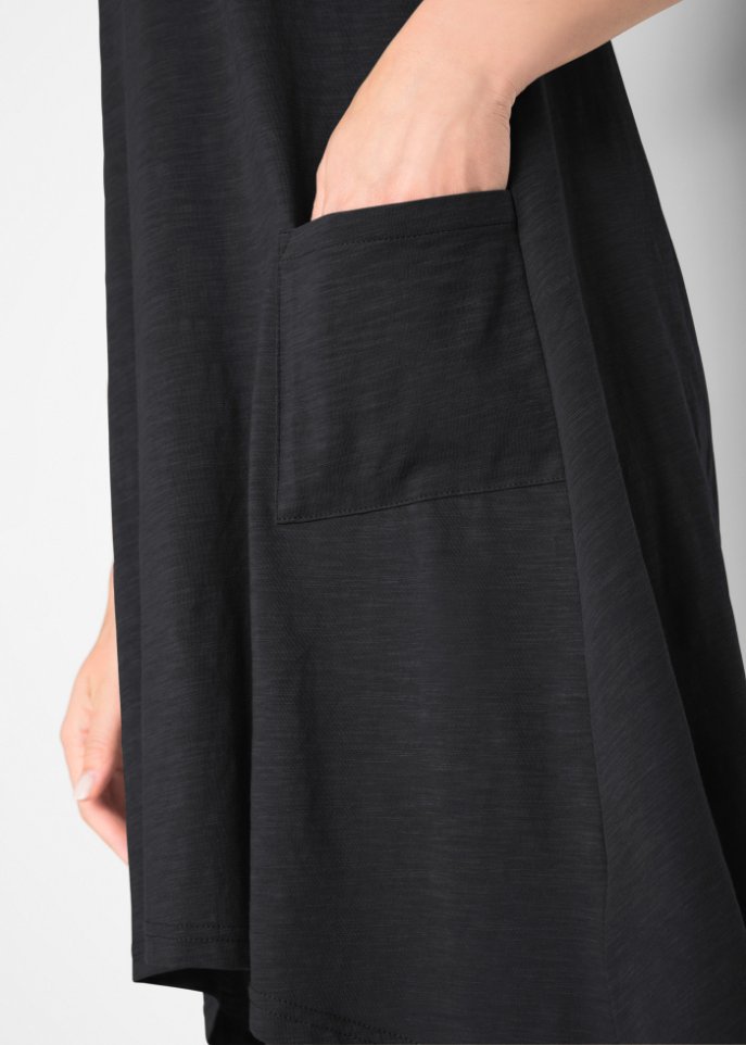Kurzes Baumwoll-Shirtkleid aus Flammgarn