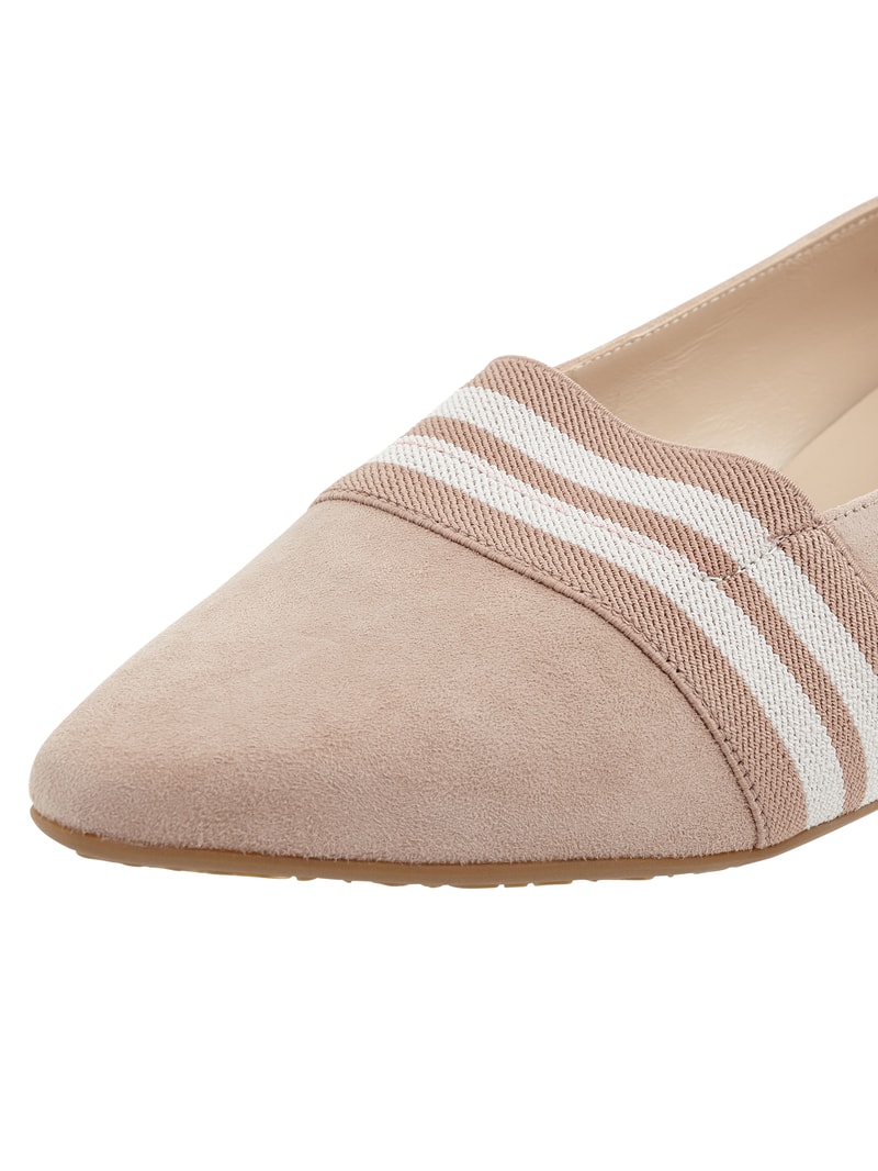 Ballerinas aus Veloursleder in beige