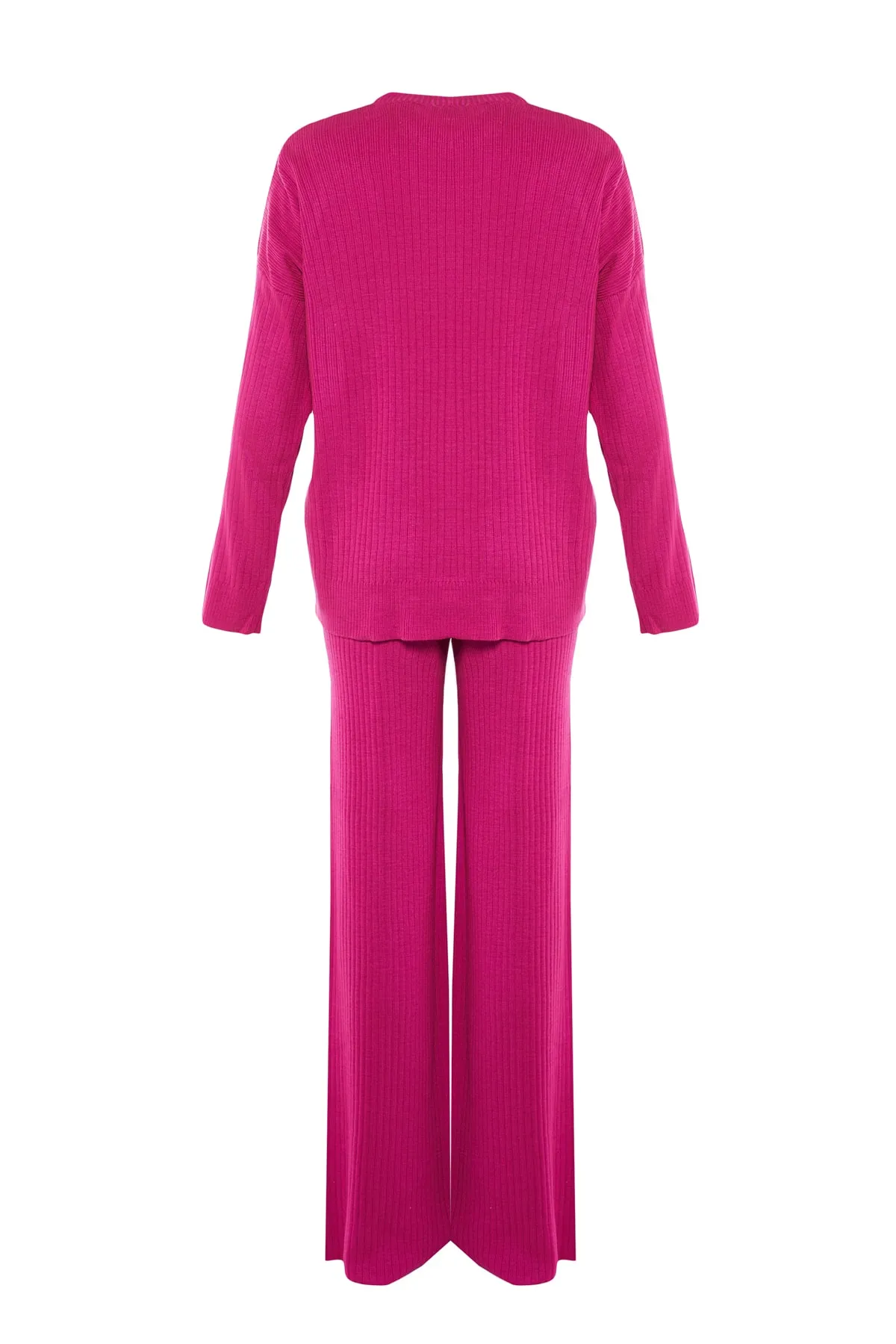 Trendyol Collection  Fuchsia Rundhals-Strickoberteil und -unterteil-Set TWOSS20AU0084