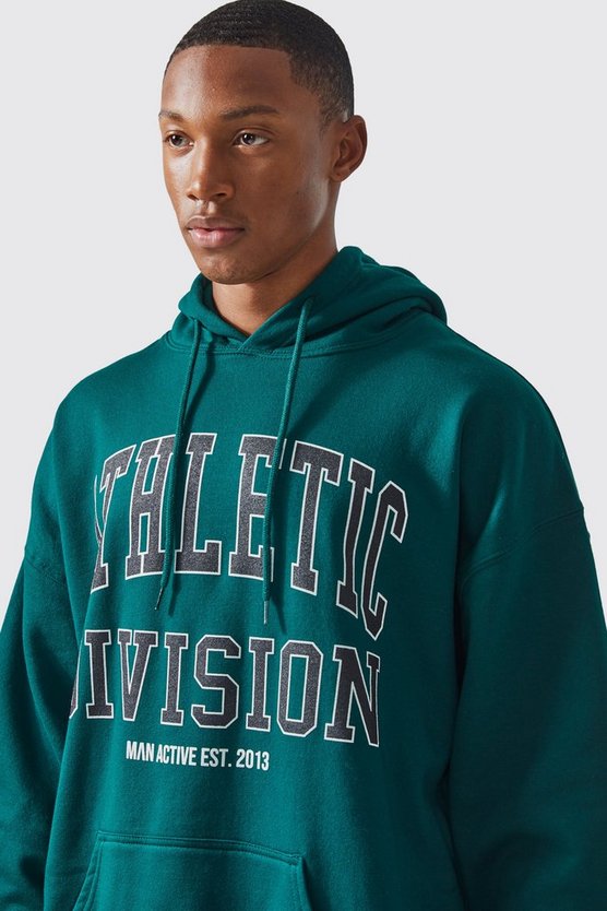 Man Active Oversize Athletic Hoodie mit Acid-Waschung