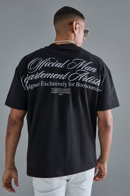 Oversize T-Shirt mit Slogan-Stickerei