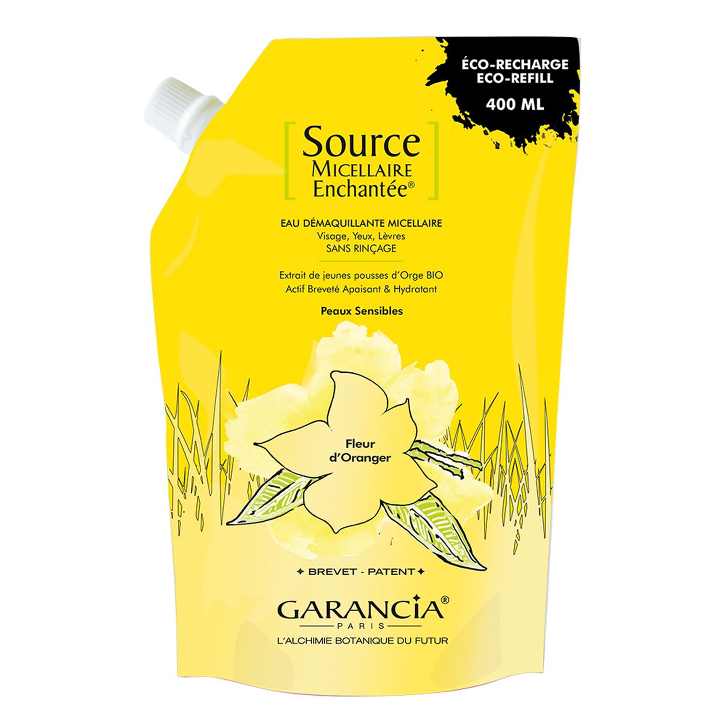 Garancia Source Micellaire Enchantée Eau Micellaire 4 en 1 - Éco-Recharge Fleur d'Oranger