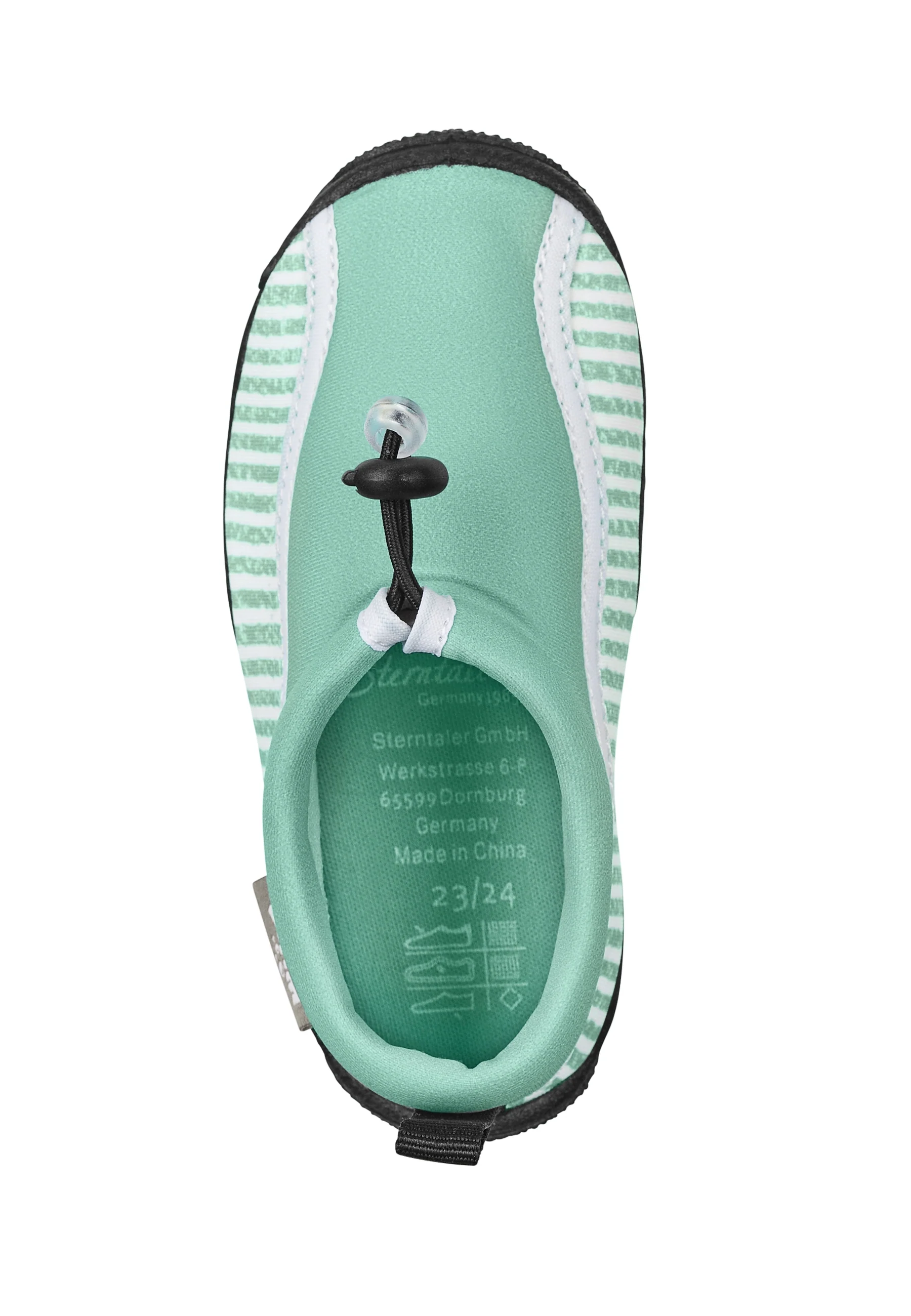 Aqua-Schuh Kinder in Dunkelgrün mit Seersucker