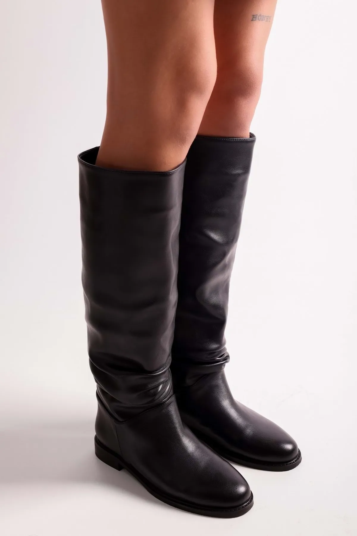 Shoeberry  Damen Howler Black Skin Reitstiefel Black Skin