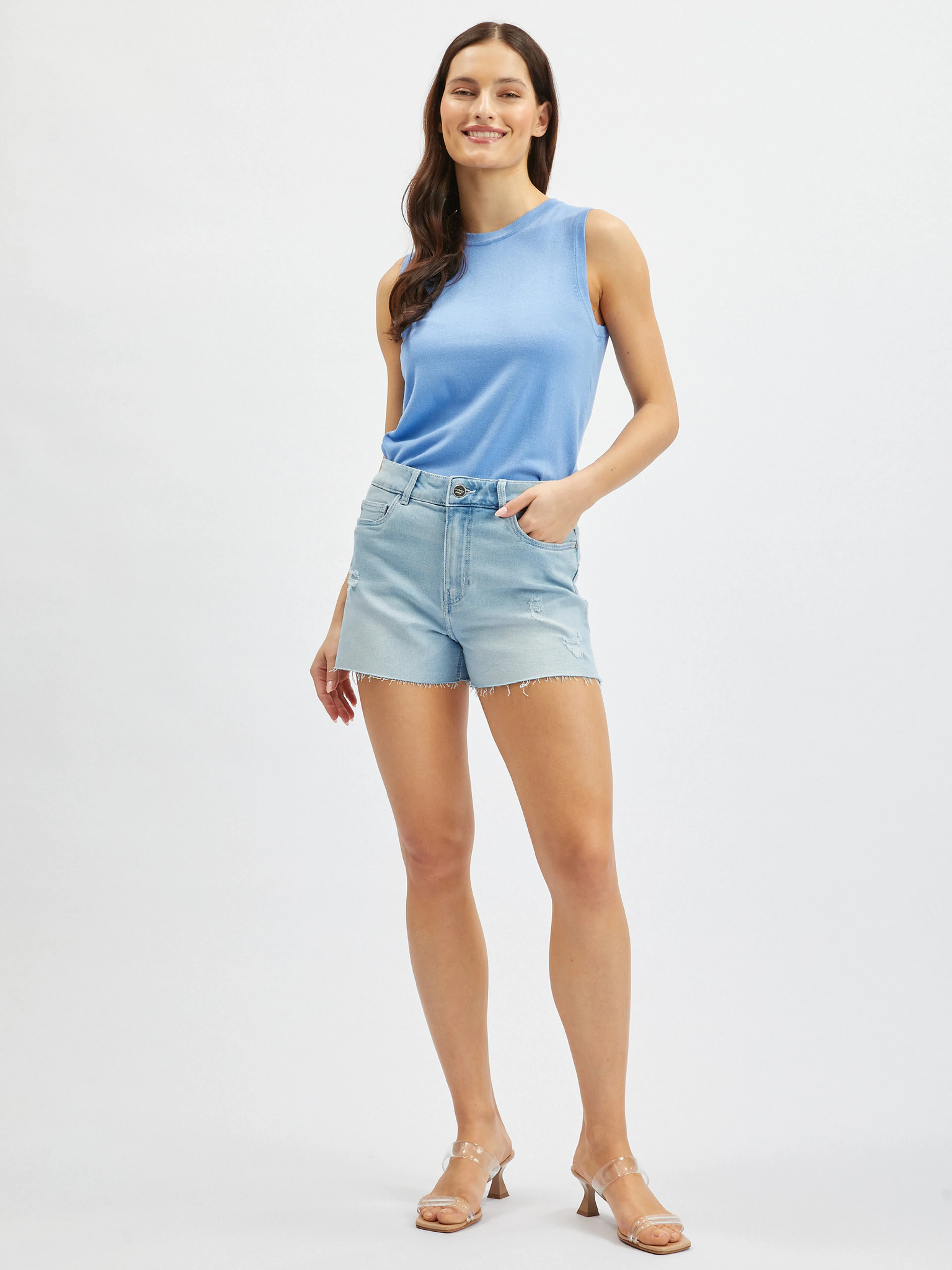 Hellblaue Denim-Shorts ORSAY