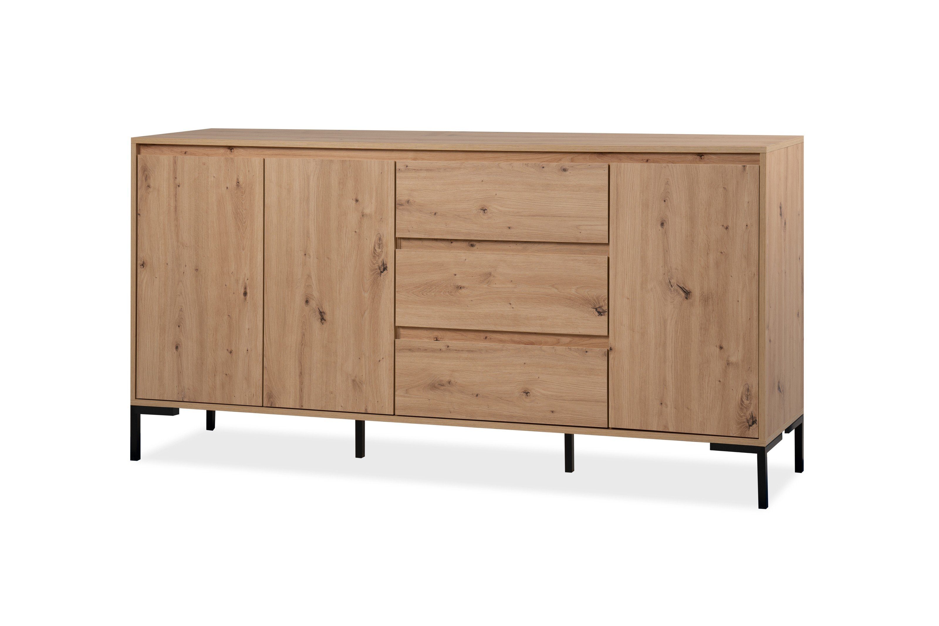 möbelando Sideboard Korsika (BxHxT: 170x87x40 cm), in Dekor Artisan Oak