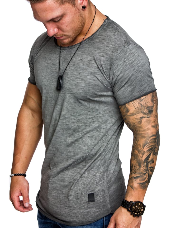 Amaci&Sons Oversize T-Shirt mit Rundhalsausschnitt TIJUANA in Anthrazit günstig kaufen