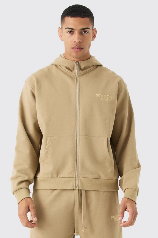 Kastiger Oversize Hoodie mit Reißverschluss