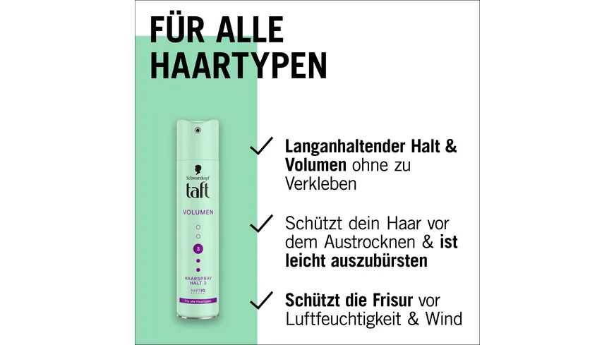 TAFT Haarspray Volumen alle Haartypen 250 ml Haltegrad 3 - mittlerer Halt 250 ml