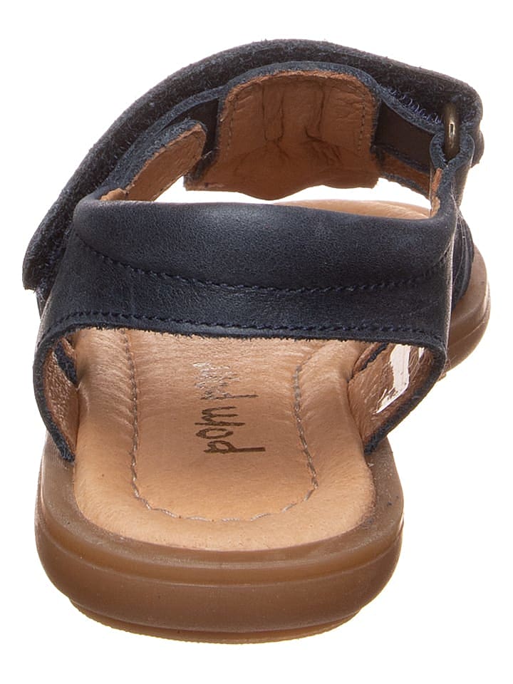 POM POM Leder-Sandalen in Dunkelblau günstig kaufen 27