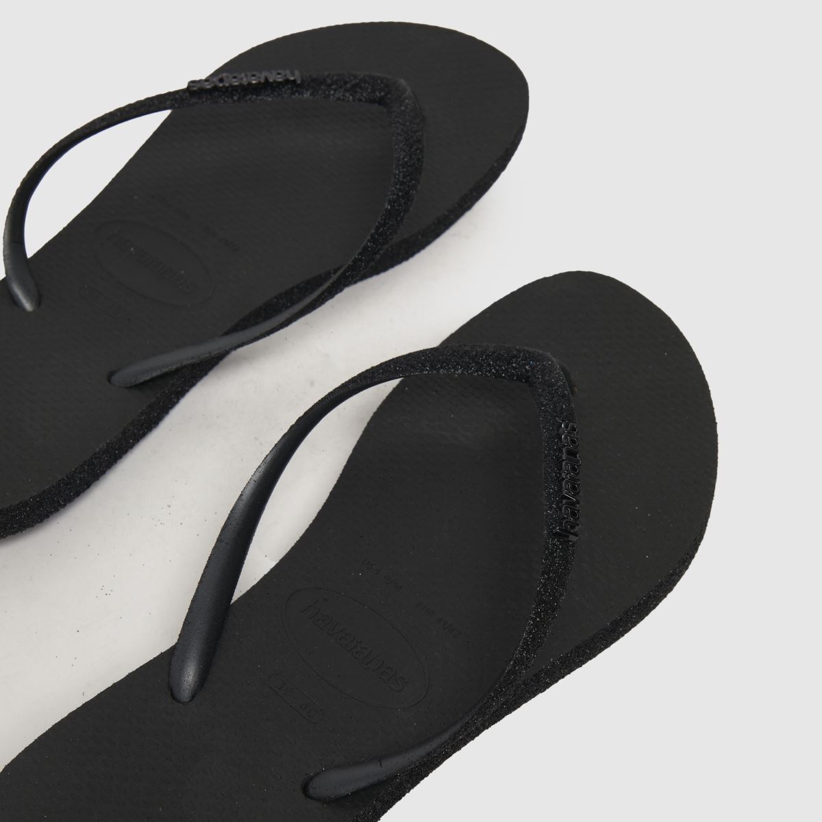 Havaianas – Svarta, smala, glitteriga sandaler