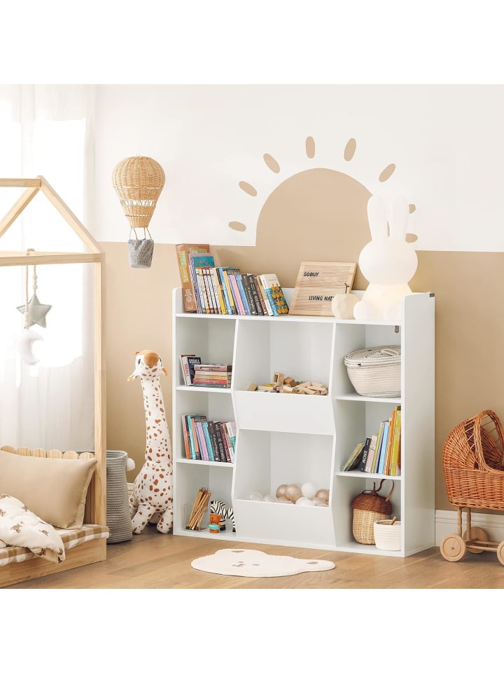 SoBuy Bücherregal in Weiß - (B)106 x (H)104 x (T)30cm günstig kaufen onesize