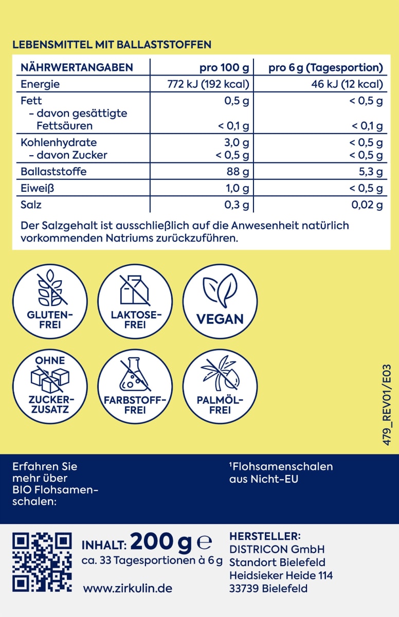 Flohsamenschalen Bio, 200 g